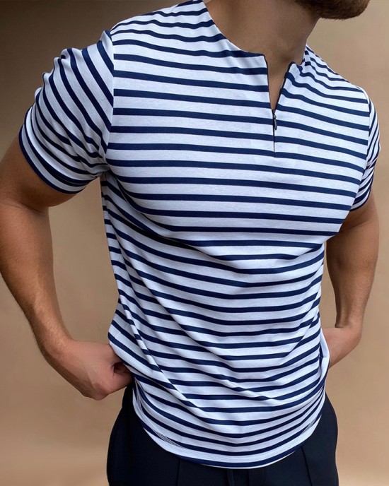 Solid color polo shirt without zipper