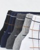 5 Pairs Plaid Men Combed Cotton Breathable Low Cut No Show Athletic Socks Non Slip Sock