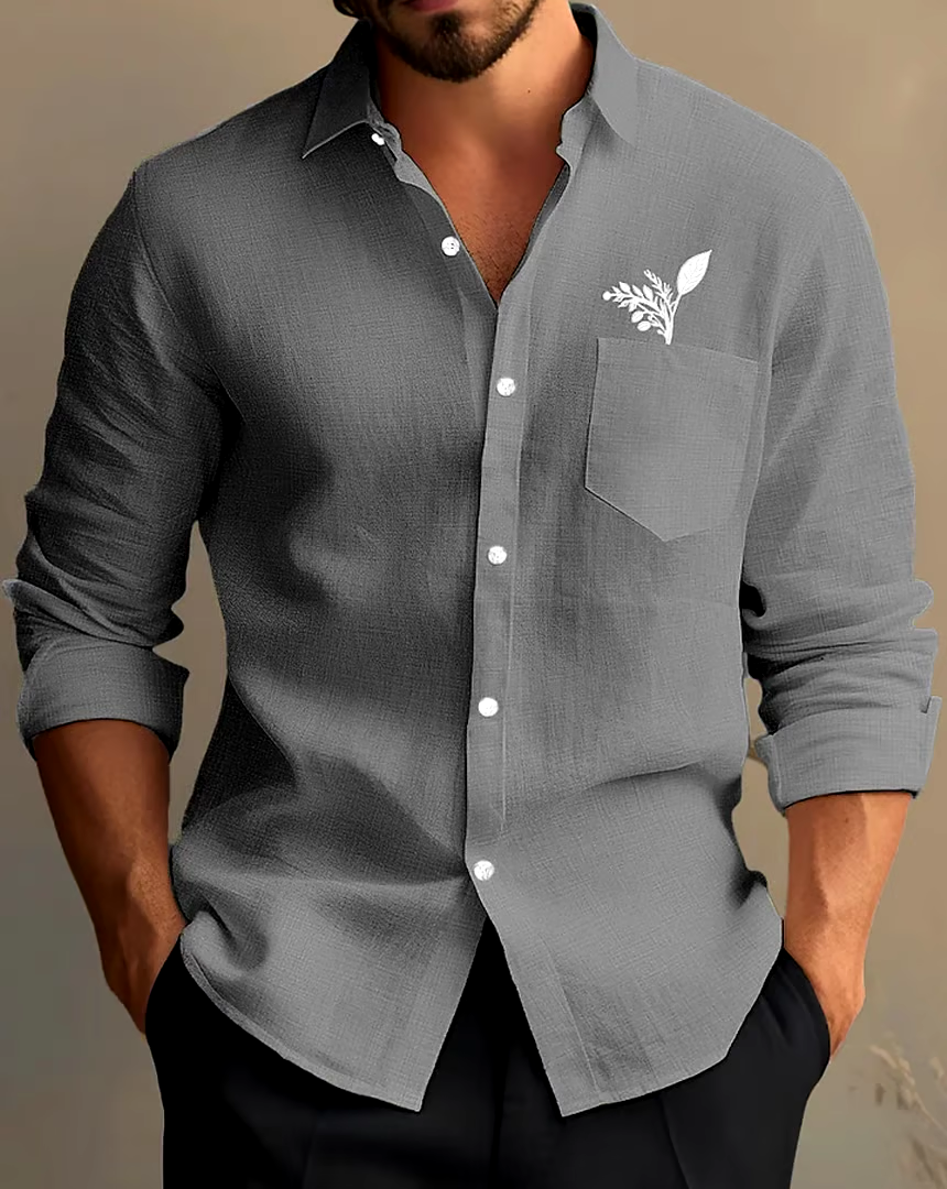 Men's Business Casual Long Sleeve Shirt