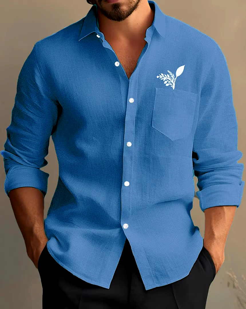 Men's Business Casual Long Sleeve Shirt