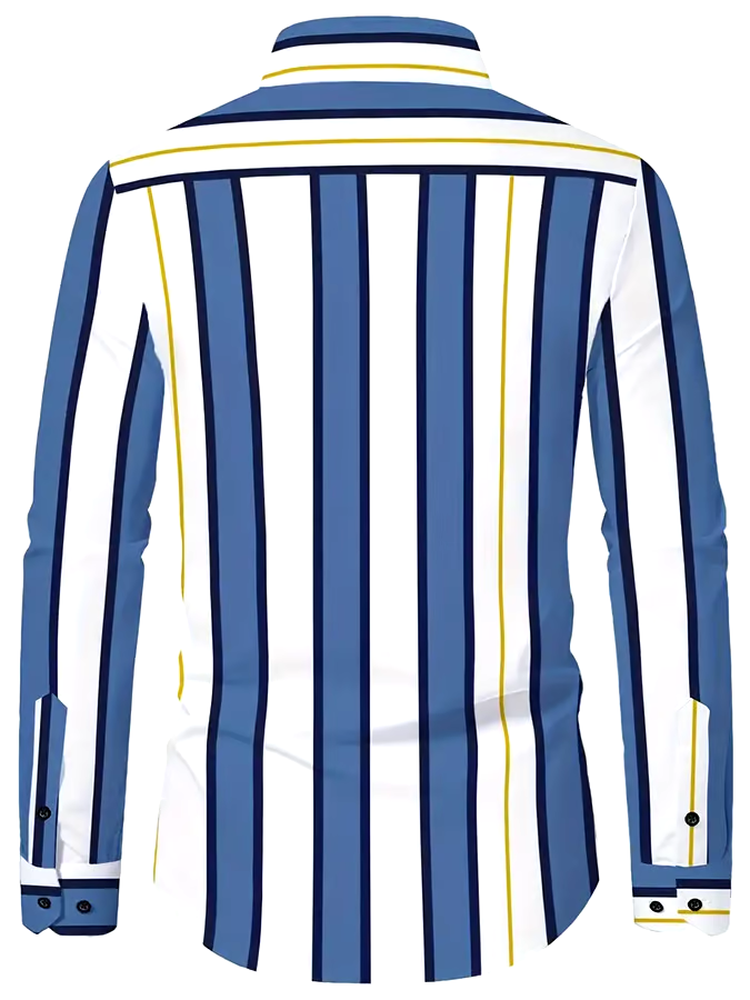 Men's Striped Business Casual Shirt