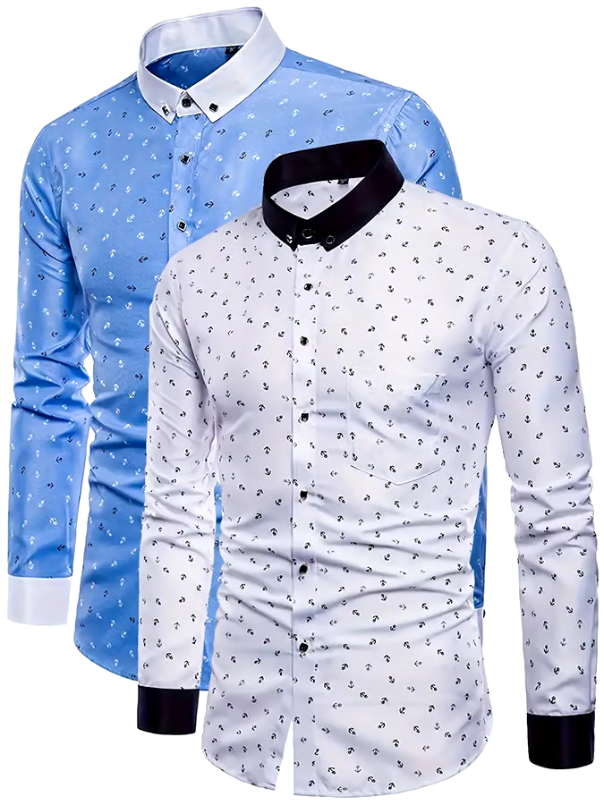 Men's Geometric Business Casual Shirt