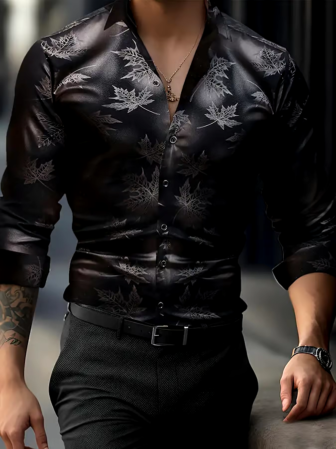 Men's Geometric Business Casual Shirt