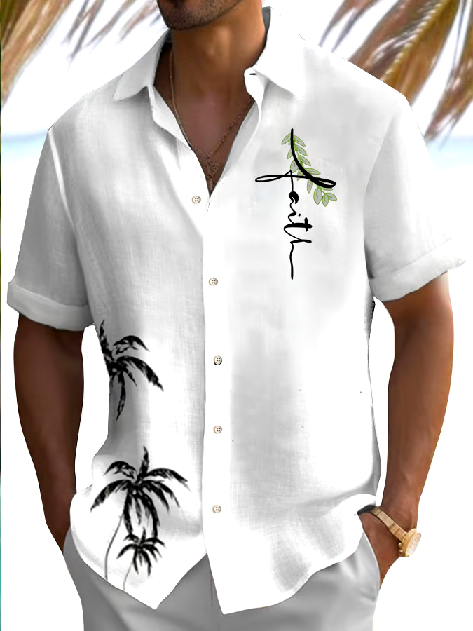 Men's Faith Print Shirt (No Pockets)