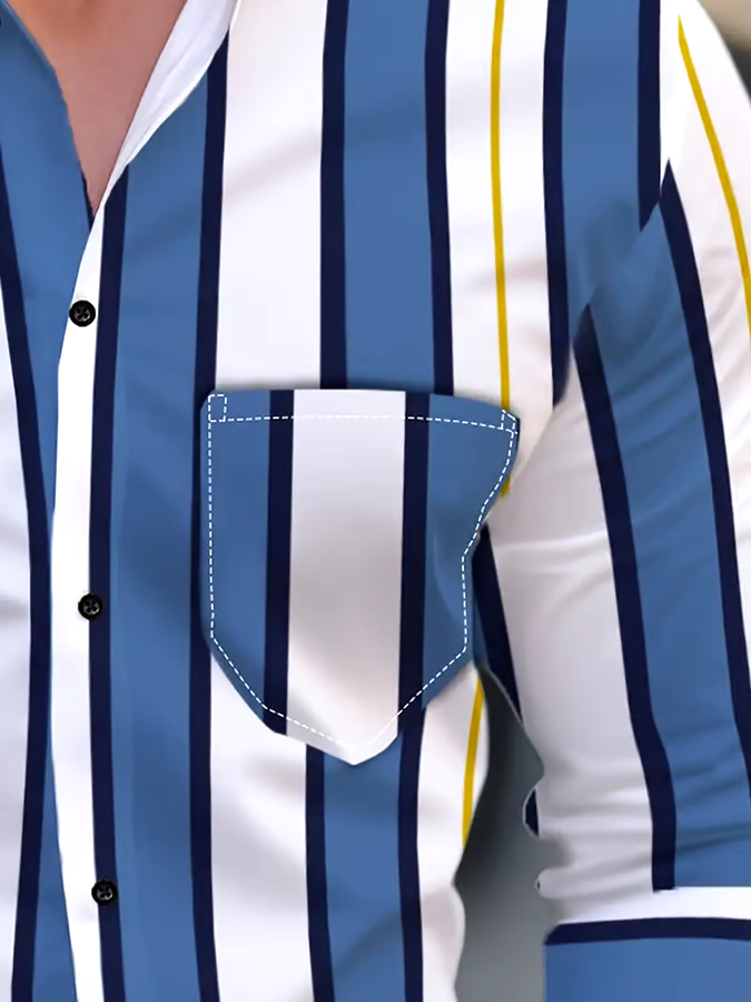 Men's Striped Business Casual Shirt