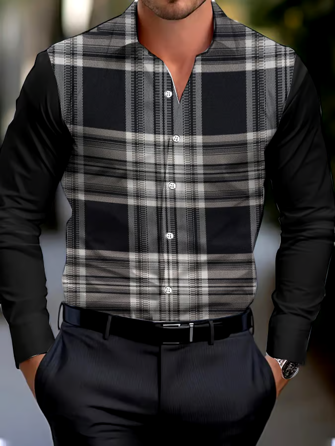 Men's Business Style Printed Shirt