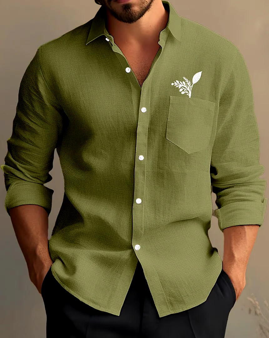 Men's Business Casual Long Sleeve Shirt