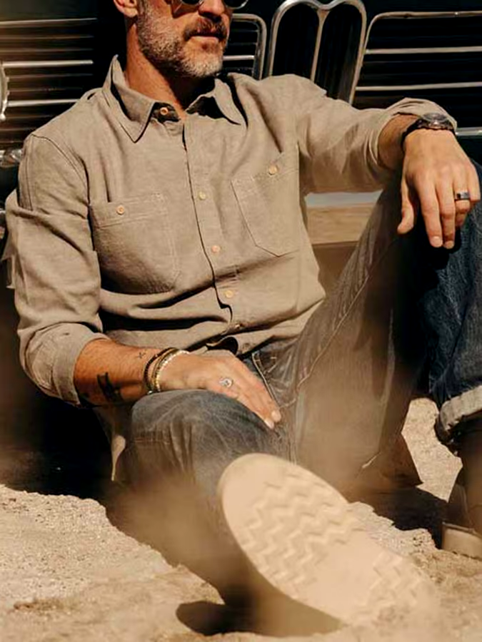 Men's Casual American Retro Work Shirt