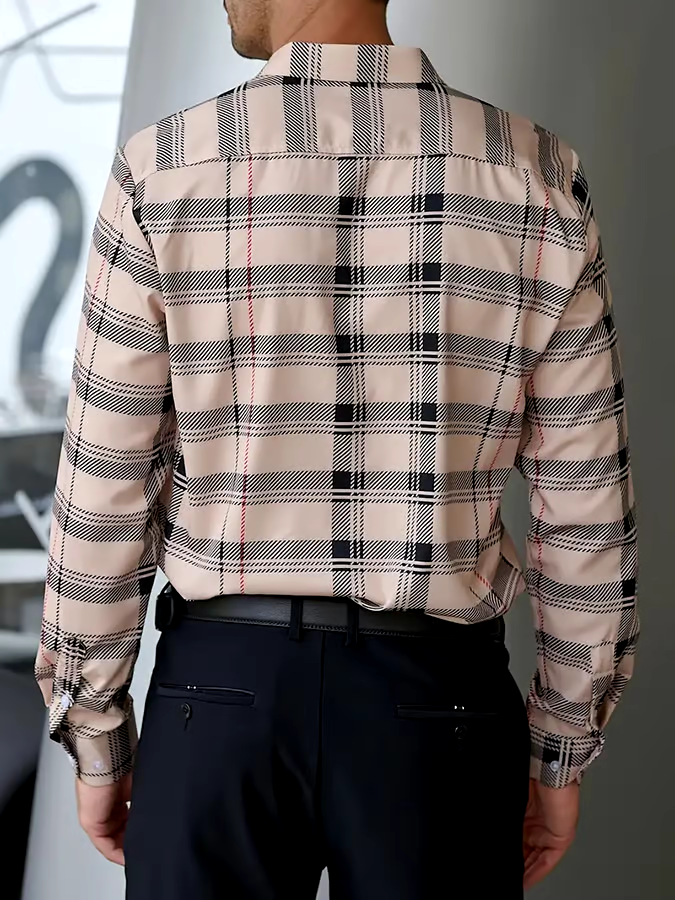 Men's Plaid Business Casual Shirt