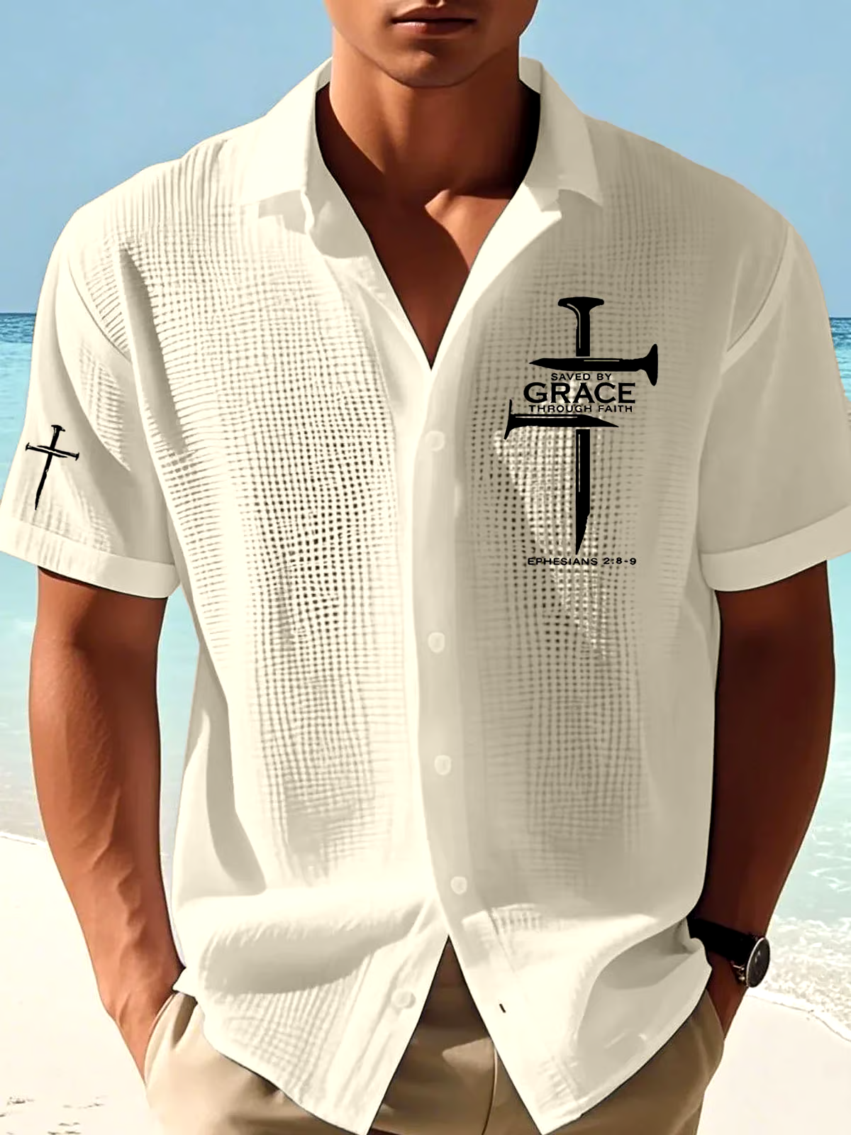 Men's Faith Print Waffle Shirt