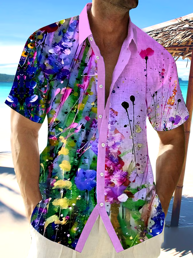 Printed Men'S Casual Resort Shirt
