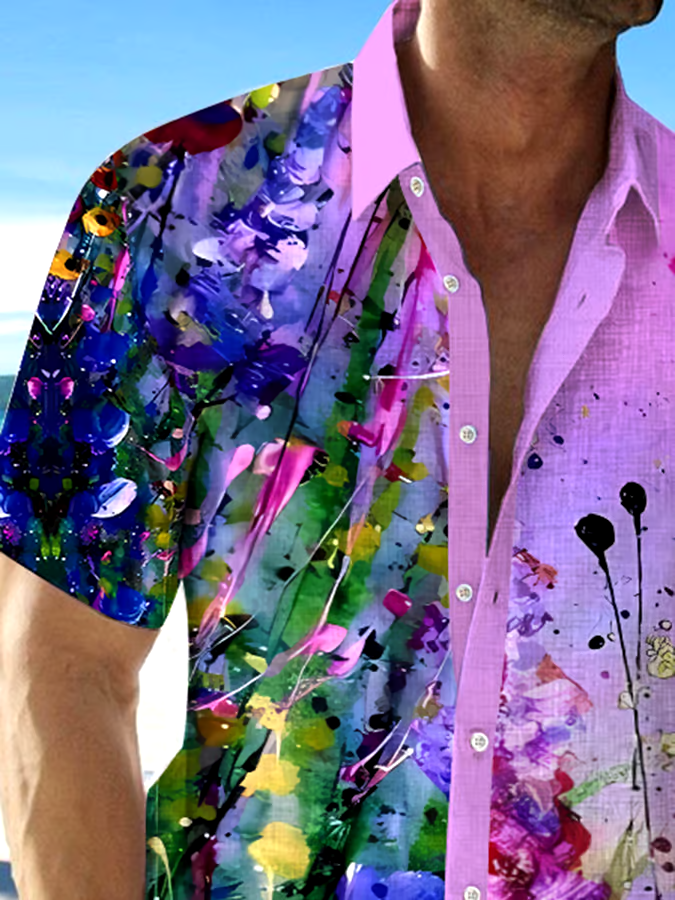 Printed Men'S Casual Resort Shirt