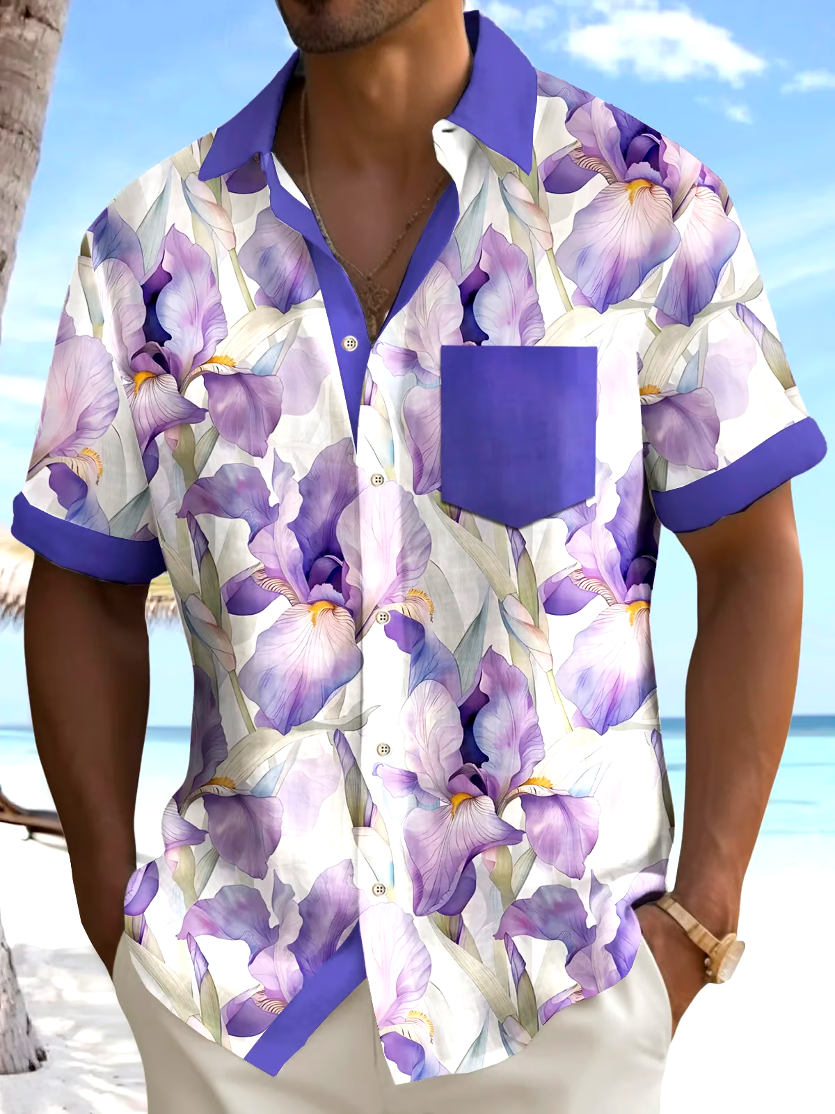 Men's Casual Vacation Hawaiian Print Shirt