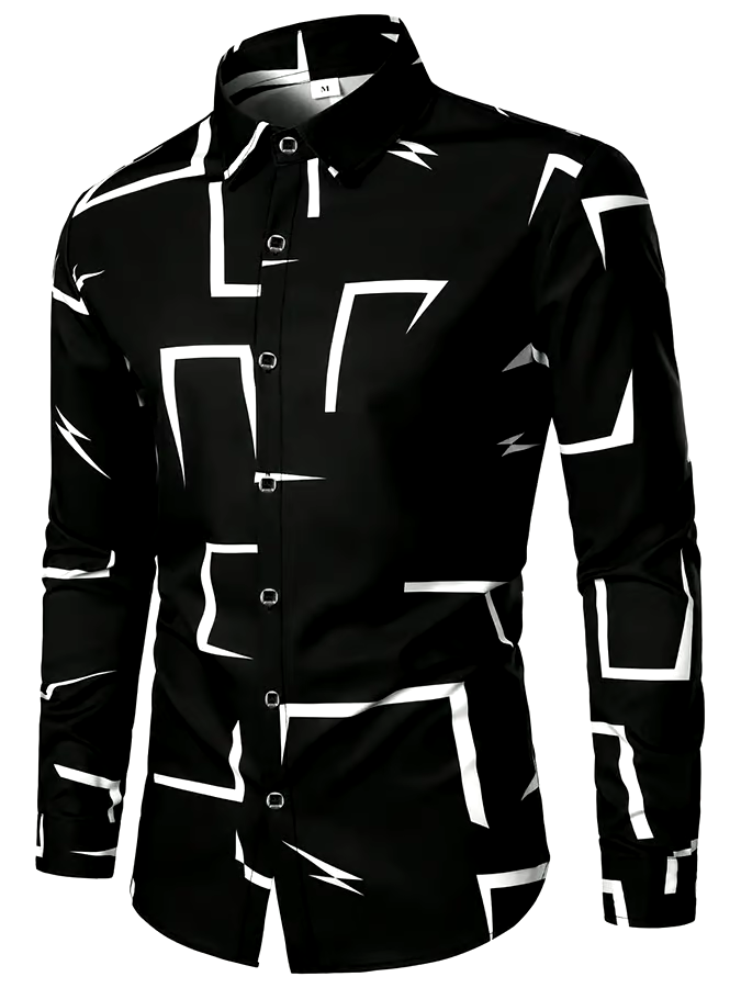 Men's Geometric Business Casual Shirt