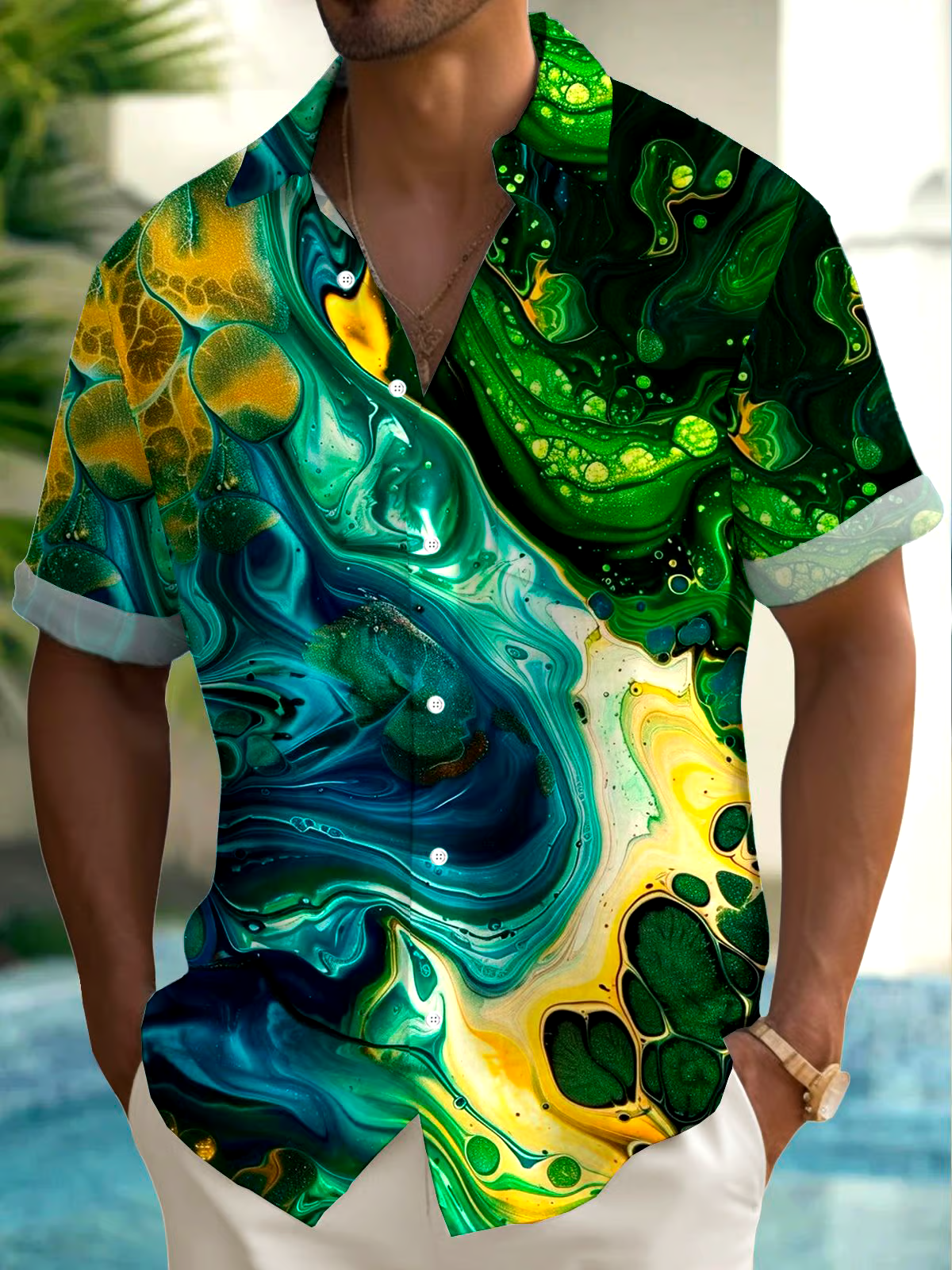 Men's Casual Vacation Hawaiian Print Shirt