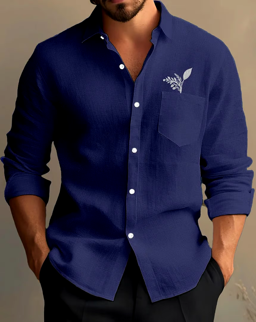 Men's Business Casual Long Sleeve Shirt