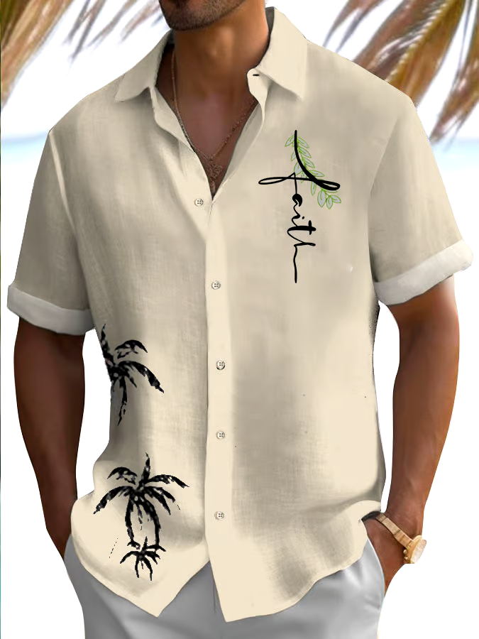Men's Faith Print Shirt (No Pockets)