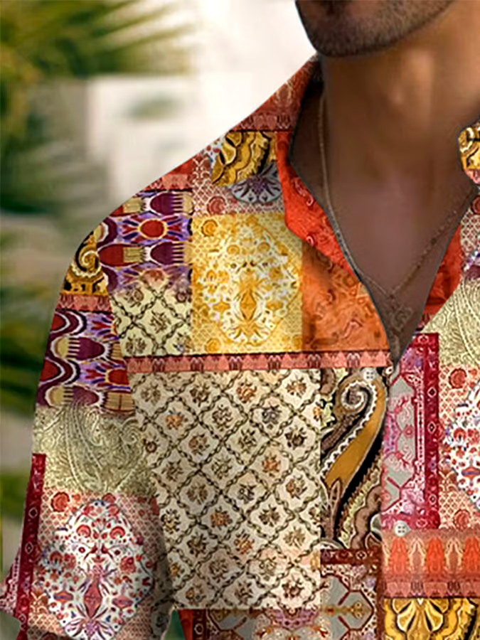 Men's Vintage Floral Print Shirt