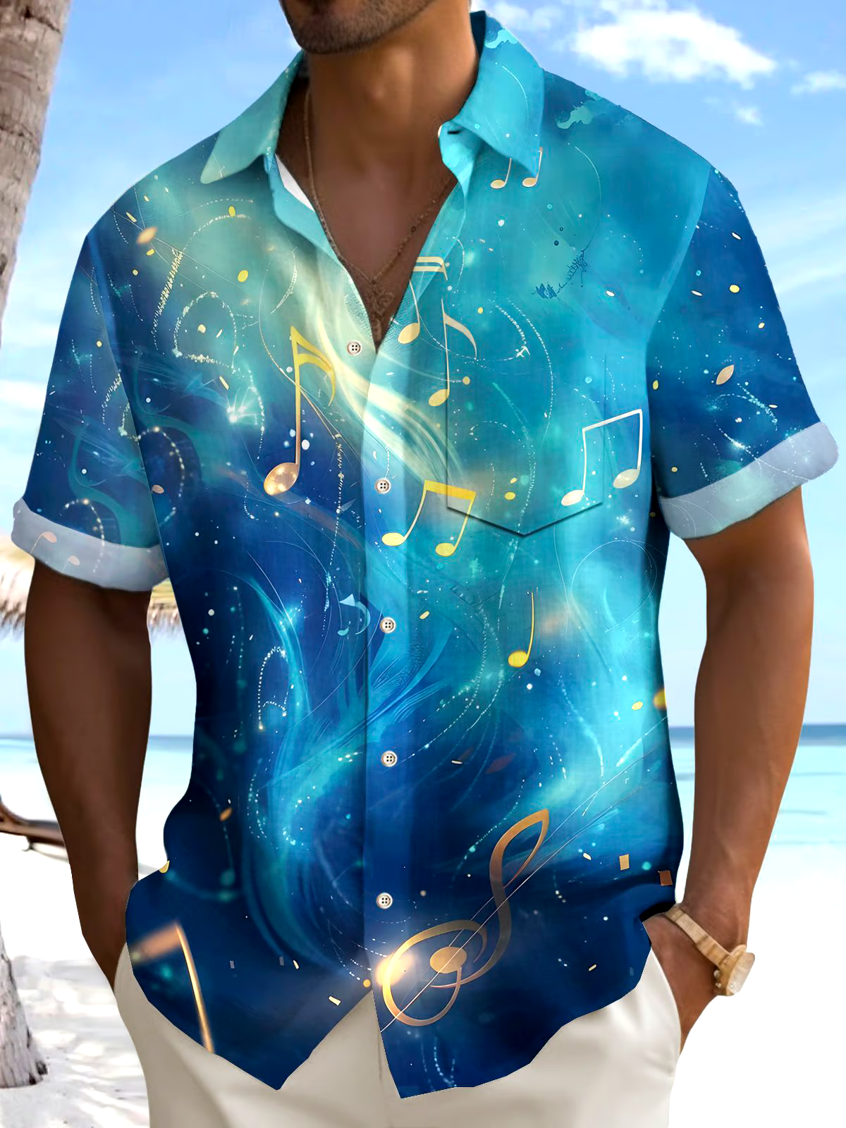 Men's Casual Vacation Hawaiian Print Shirt