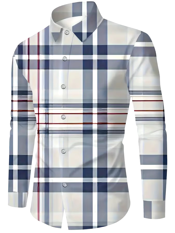 Men's Plaid Business Casual Shirt