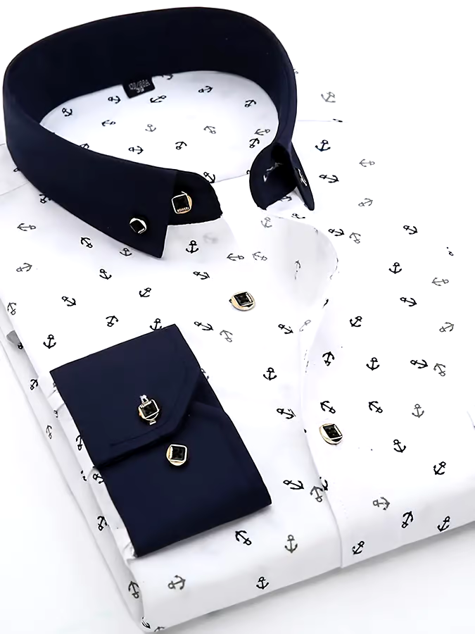 Men's Geometric Business Casual Shirt