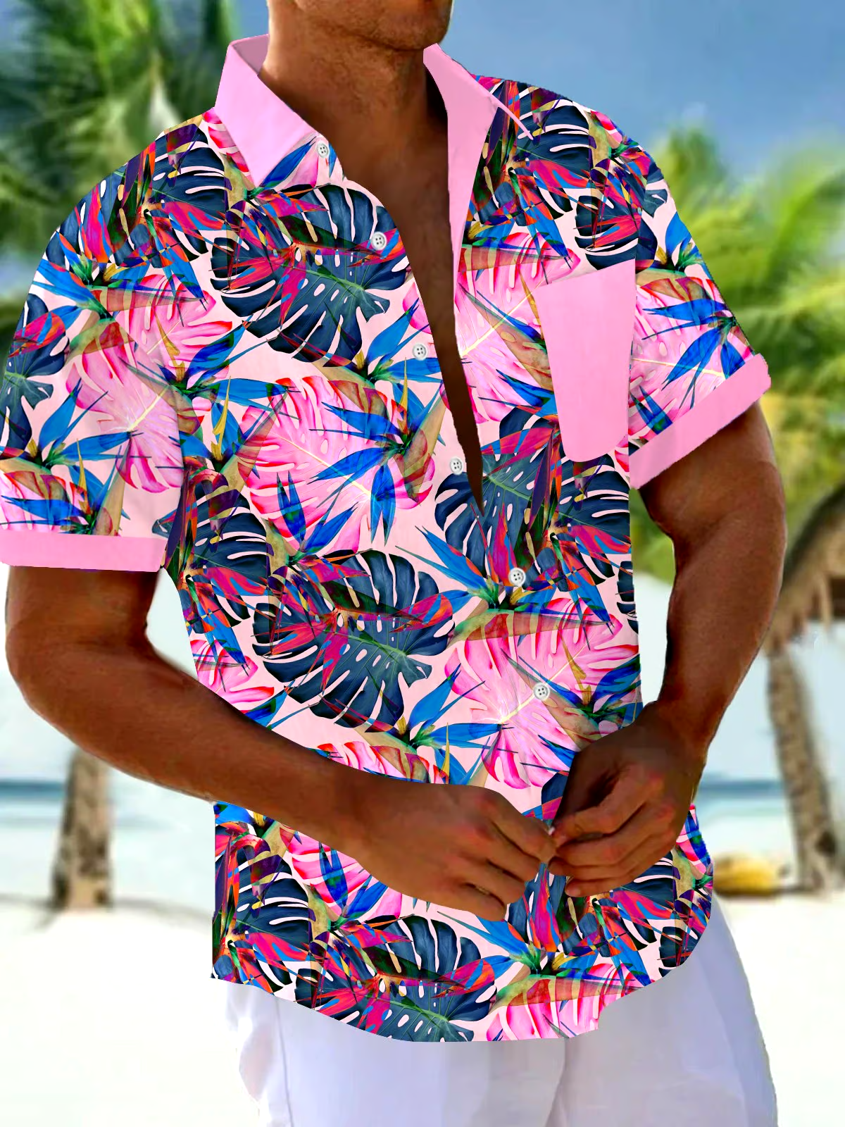 Men's Casual Vacation Hawaiian Print Shirt