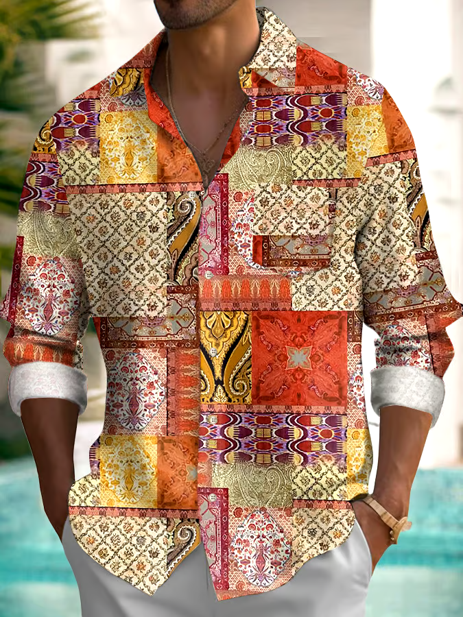 Men's Vintage Floral Print Shirt