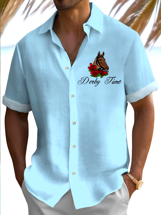 Men's Derby Time Print Shirt (No Pockets)