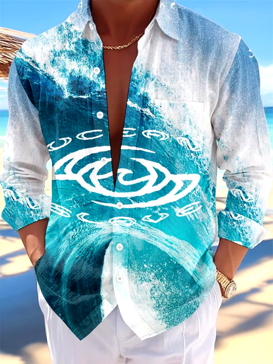 Men's Hawaiian Long Sleeve Shirt